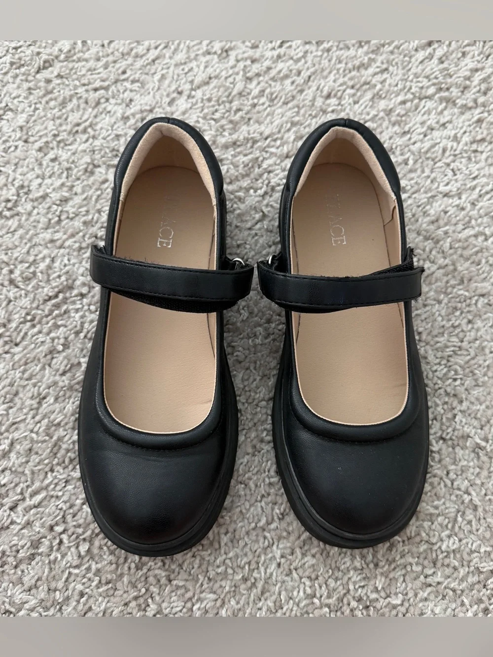 Place Black Mary Jane School Shoes with Velcro Strap